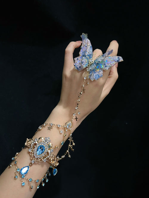 Butterfly Tassel Bracelet and Ring Set - Shiny and Stylish