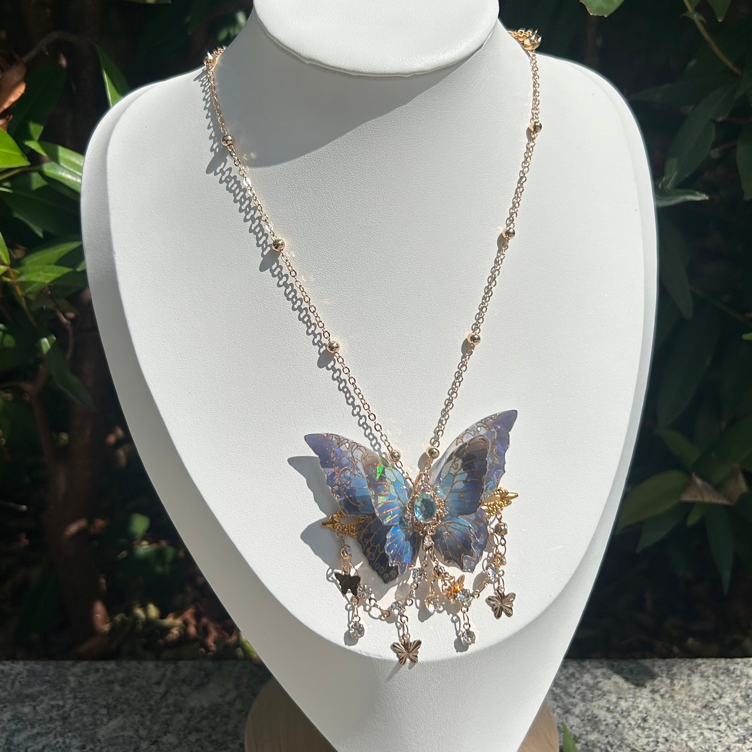 Butterfly Laser Iridescent Necklace - Butterfly Fairy