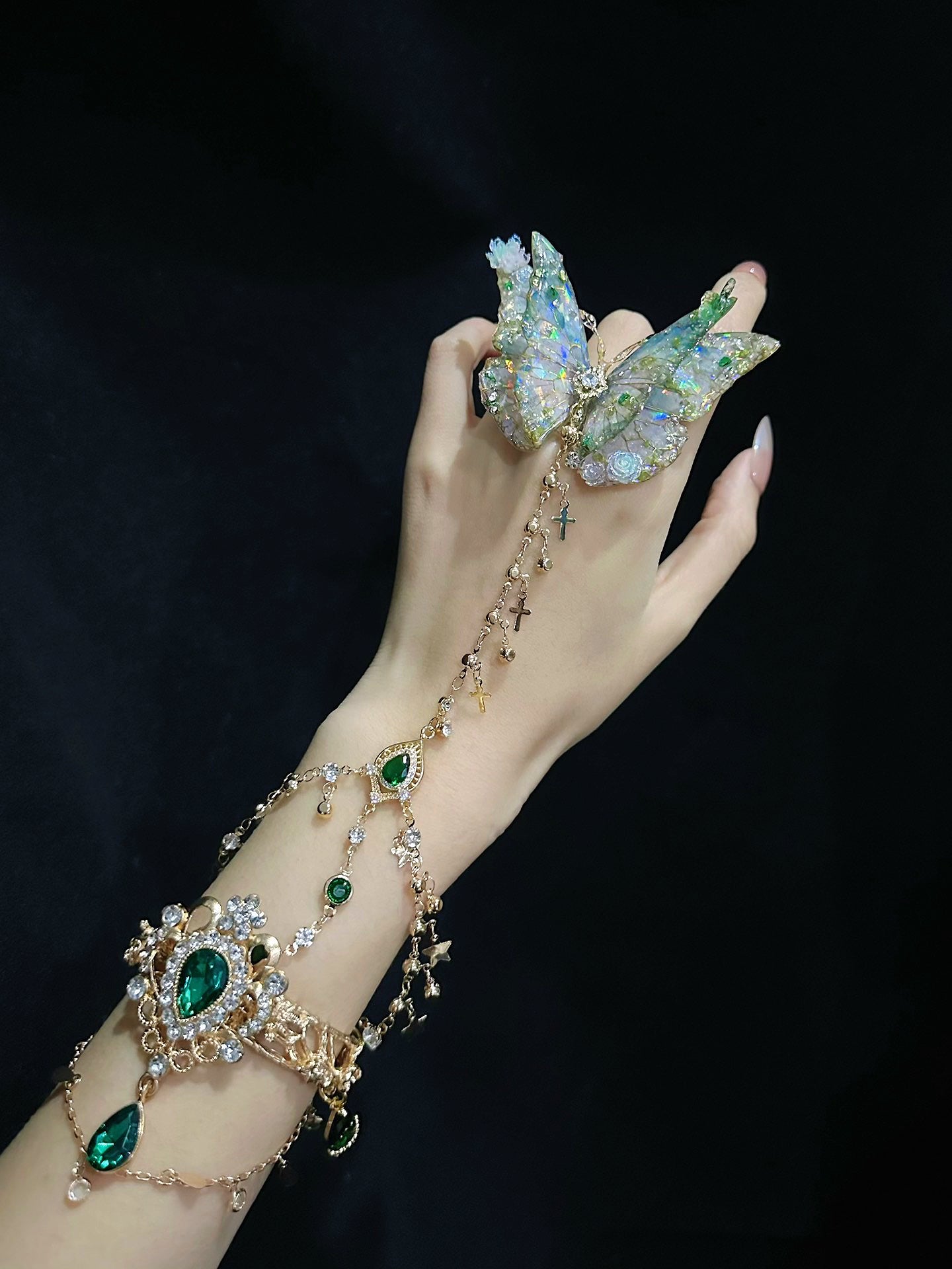Butterfly Tassel Bracelet and Ring Set - Shiny and Stylish