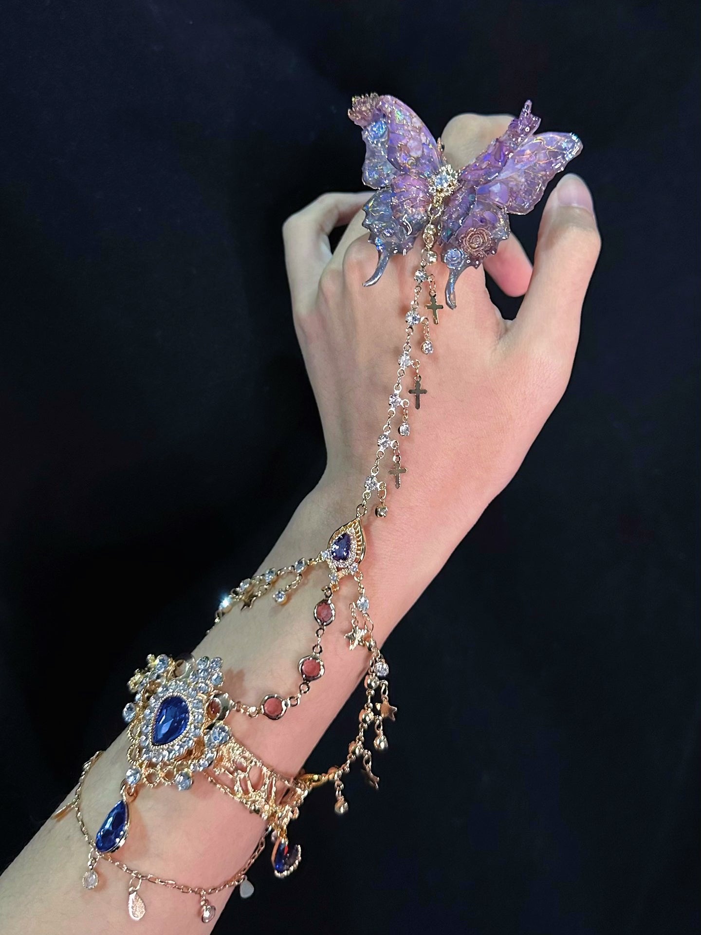 Butterfly Tassel Bracelet and Ring Set - Shiny and Stylish