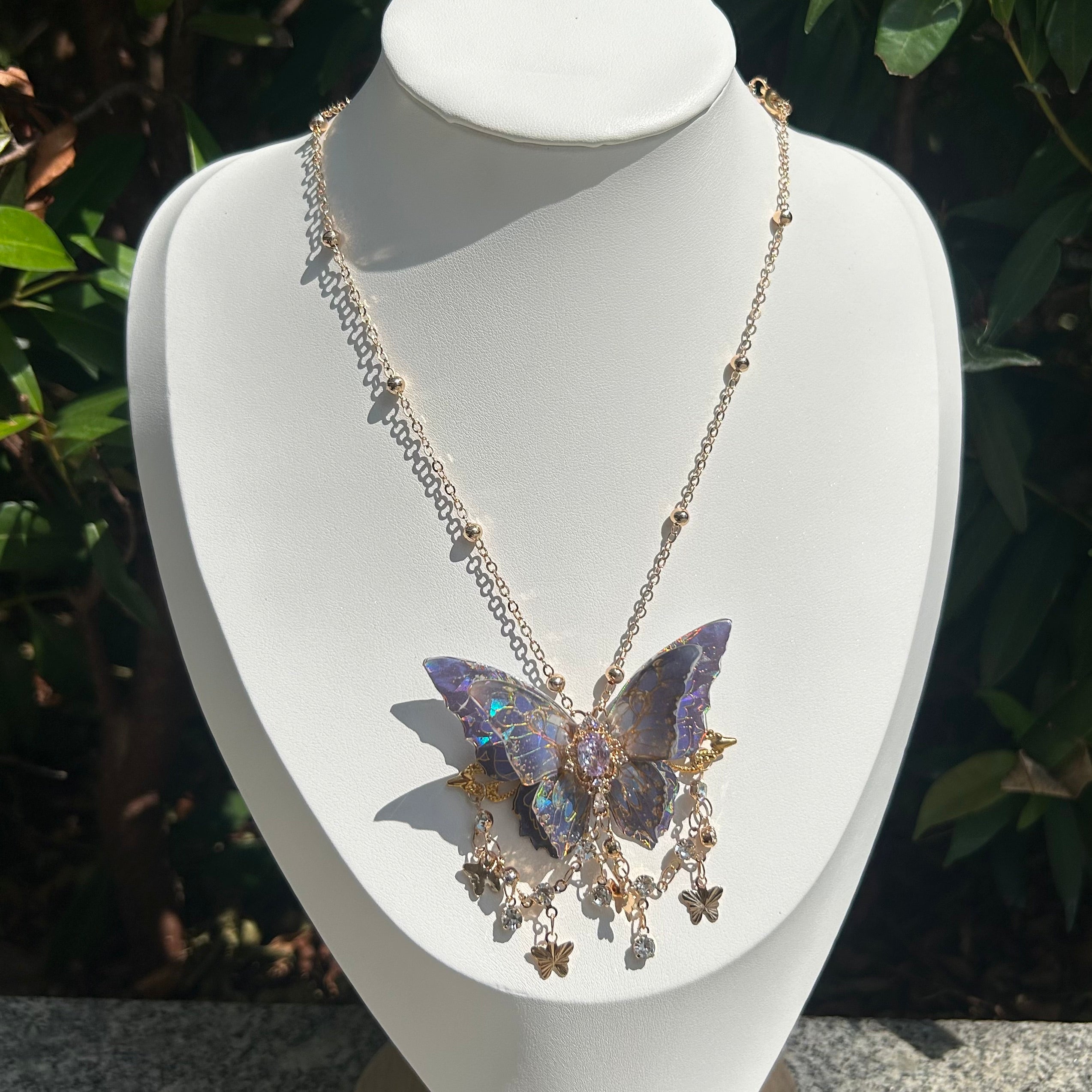 Butterfly Laser Iridescent Necklace - Butterfly Fairy