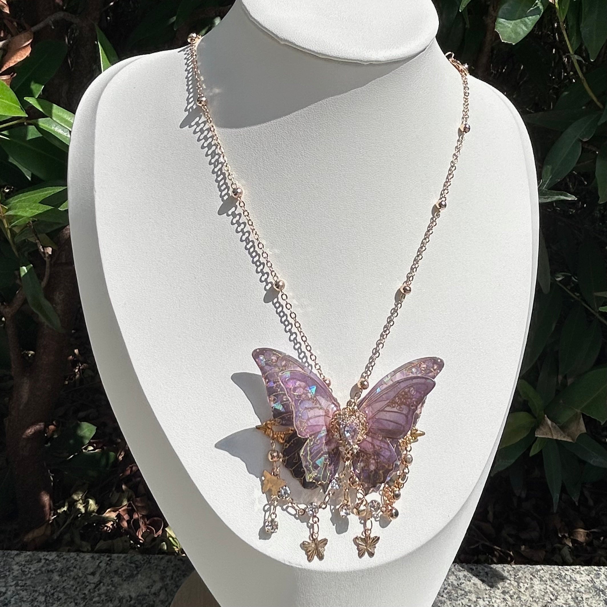 Butterfly Laser Iridescent Necklace - Butterfly Fairy