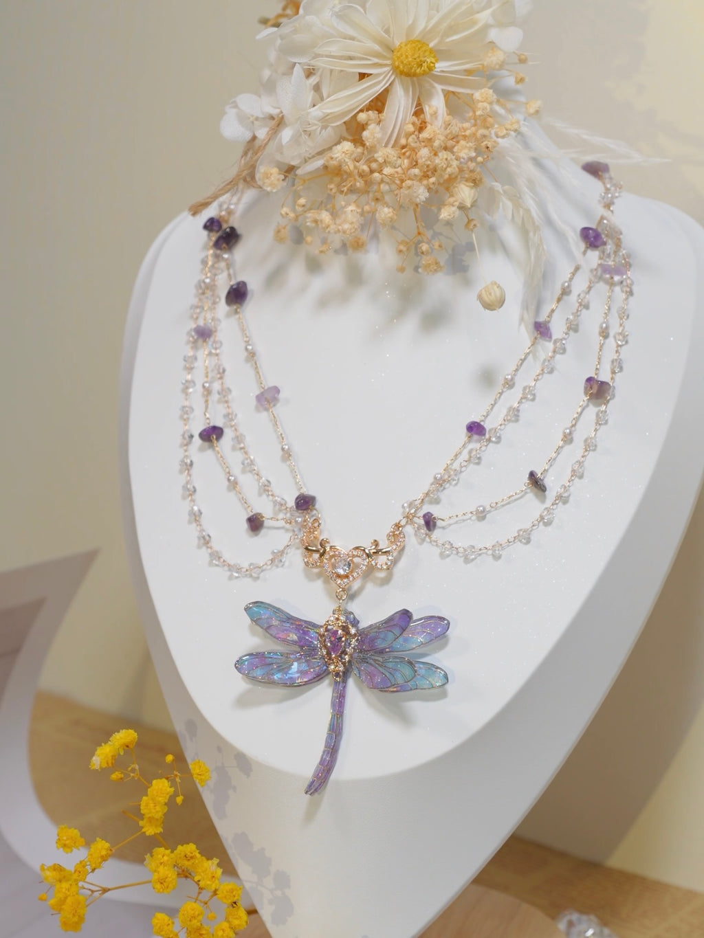 Dragonfly Iridescent Necklace - Dragonfly Fairy