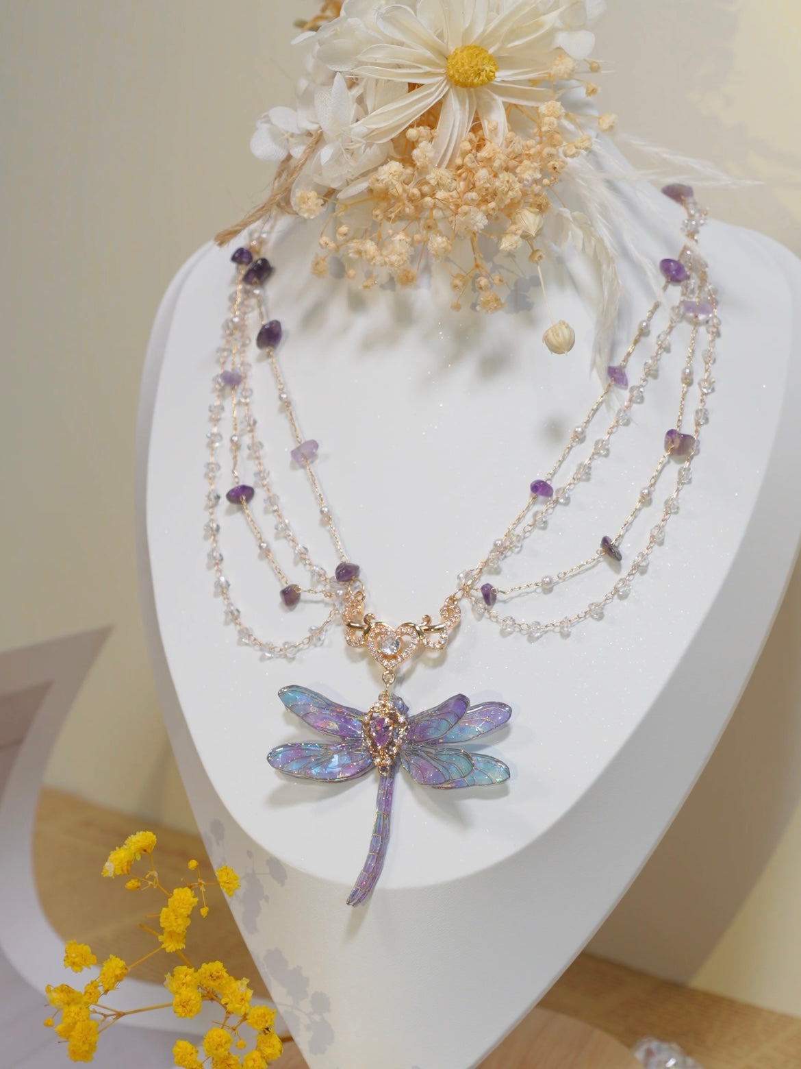 Dragonfly Iridescent Necklace - Dragonfly Fairy