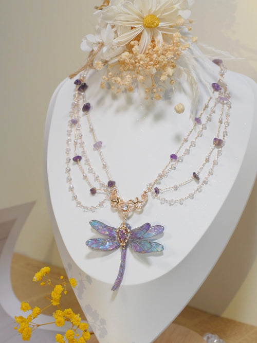 Dragonfly Iridescent Necklace - Dragonfly Fairy