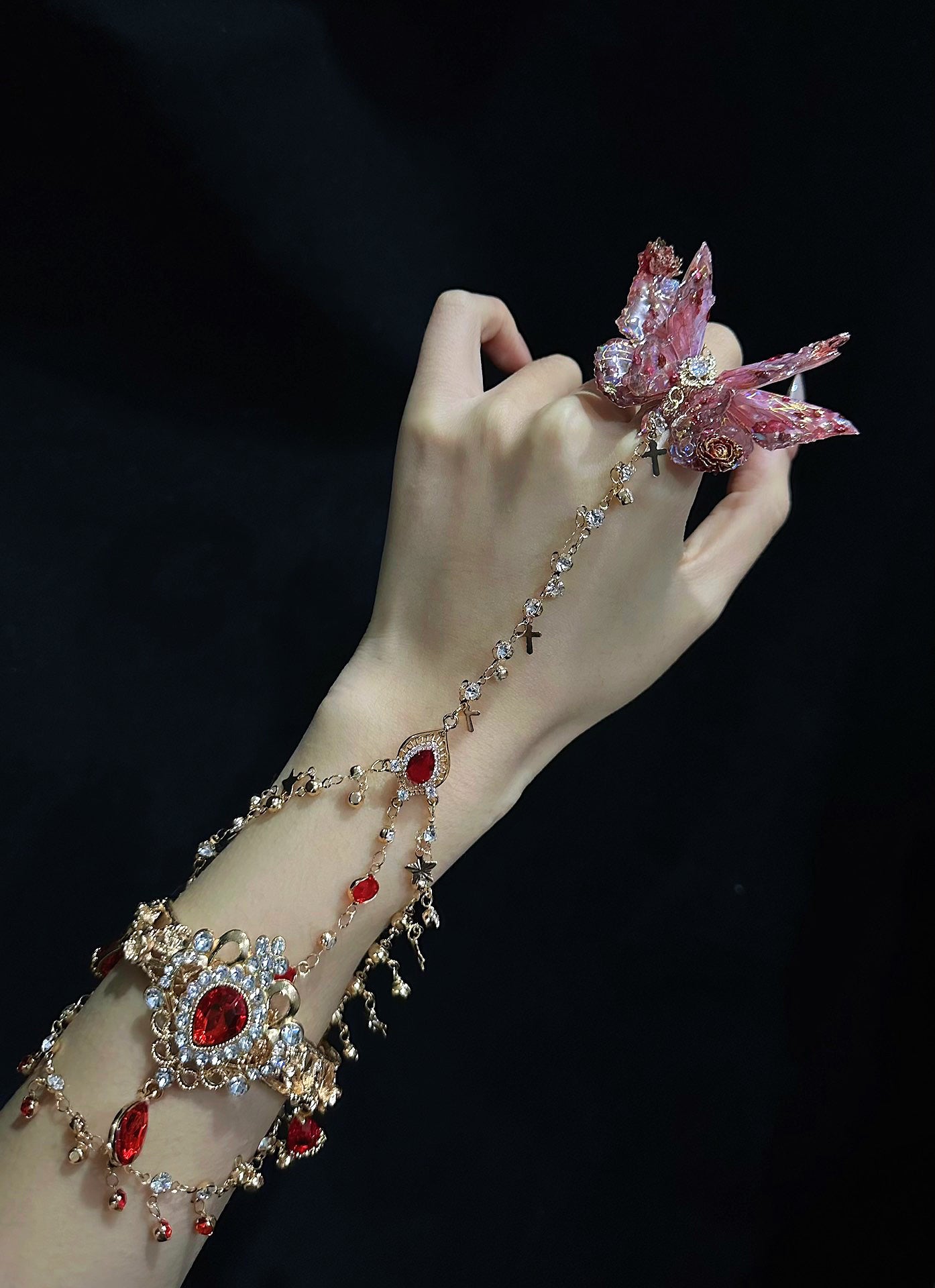 Butterfly Tassel Bracelet and Ring Set - Shiny and Stylish